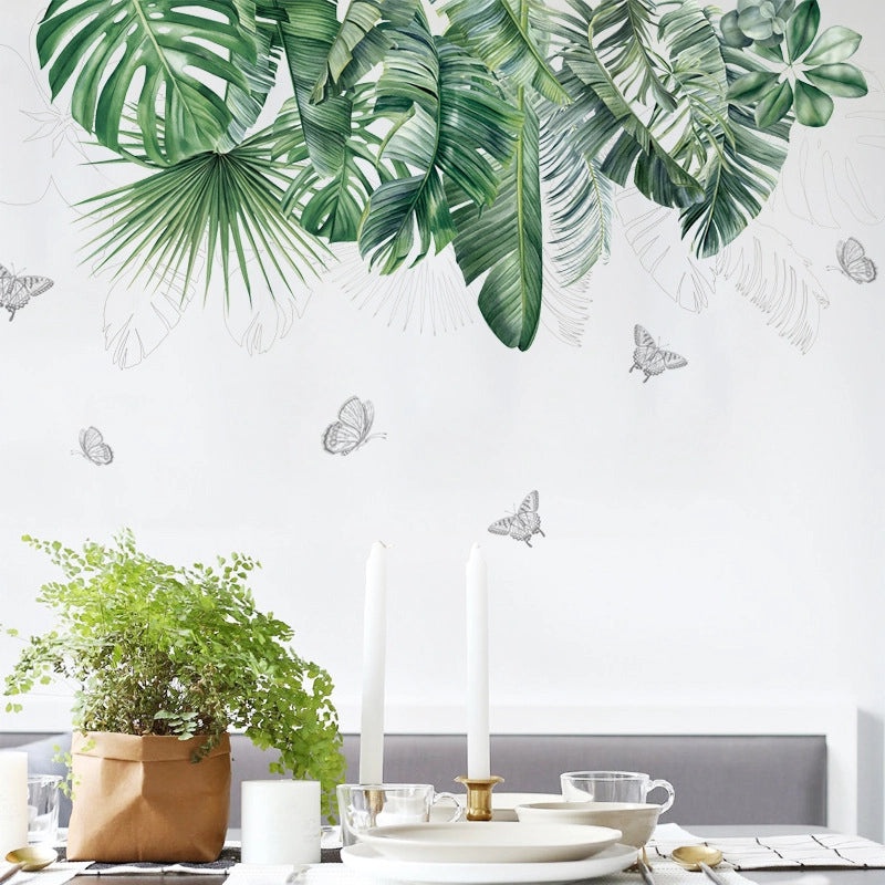 Tropical Green Leaf Wall Decal for Home Decor|Wall Stickers