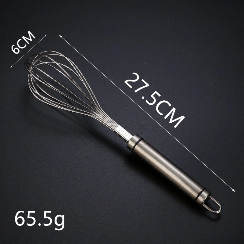 304 Stainless Steel Manual Egg Beater Whisk Thickened Mixing Rod for Noodles and Baking|Kitchen Utensils & Baking Tools