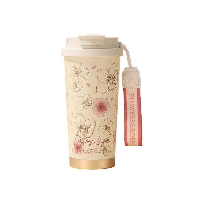 Stylish Floral Design 304 & 316 Stainless Steel Insulated Thermos Bottle 1 Piece|Drinkware & Tumblers