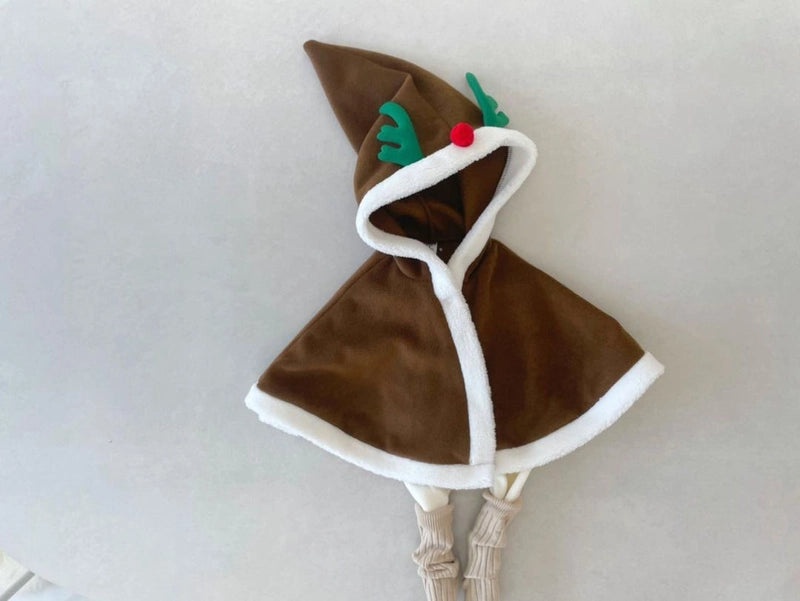 Cozy Korean Baby Christmas Cloak with Fleece Lining for Autumn Winter Outings|Baby Clothing & Accessories