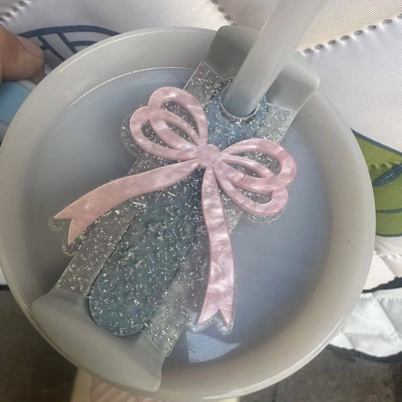 Adorable Bow Knot Plastic Straw Topper 1 Pc | Drink Accessories