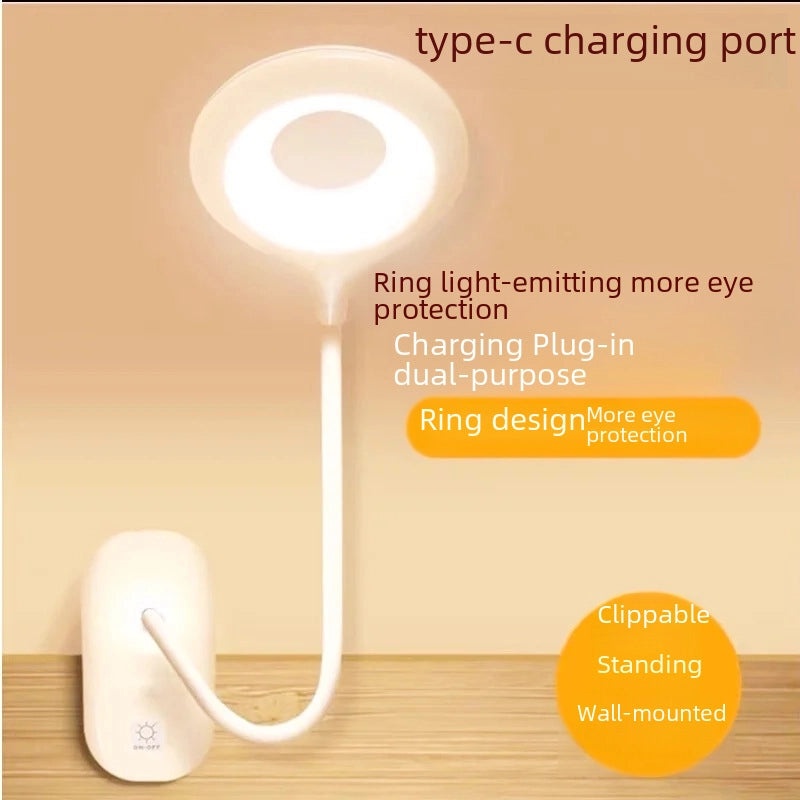 USB Type-C Clip-On Table Lamp Eye Protection Night Light for Students Dorm Bedroom Bedside|Lighting & Lamps