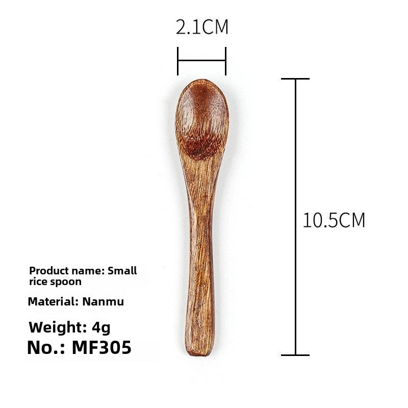 Phoebe Long Wooden Rice Spoon Small Japanese Salad Honey Spoon Pointed Handle Wooden Utensil|Kitchen Utensils