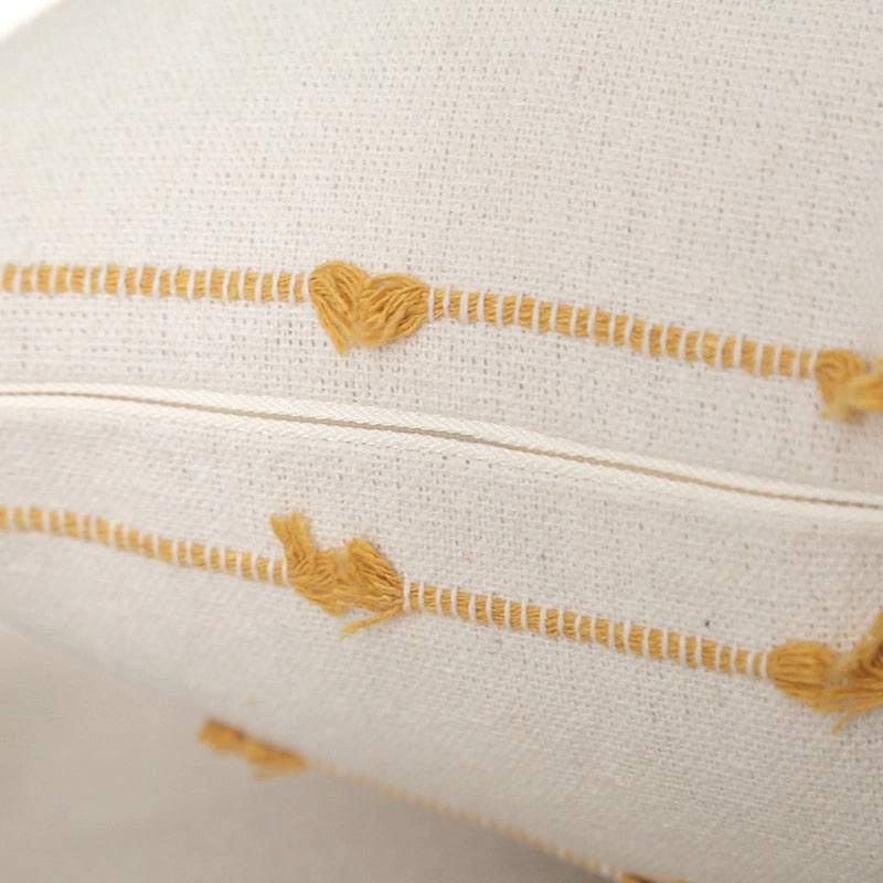 Striped Heart Pattern Polyester Pillow Covers for Bedding | Home Decor & Bedding