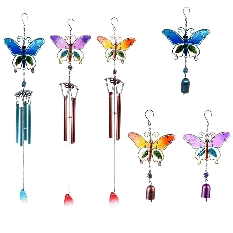 Whimsical Butterfly Metal Wind Chime Wall Decor|Outdoor Garden Hanging Ornaments