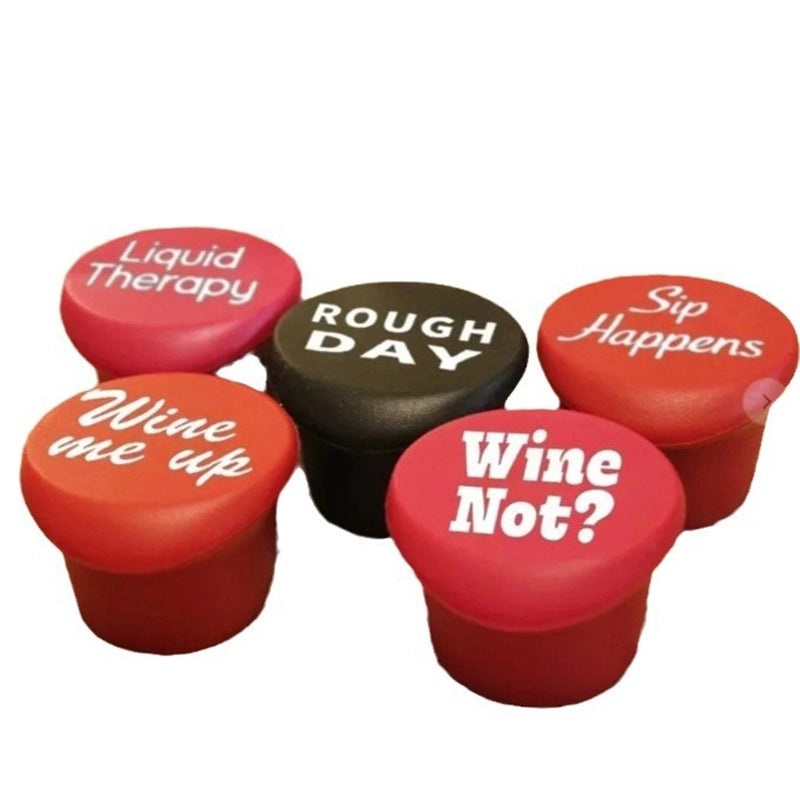 Casual Letter Silicone Wine Bottle Stopper 1 Piece Set | Kitchen & Dining Accessories