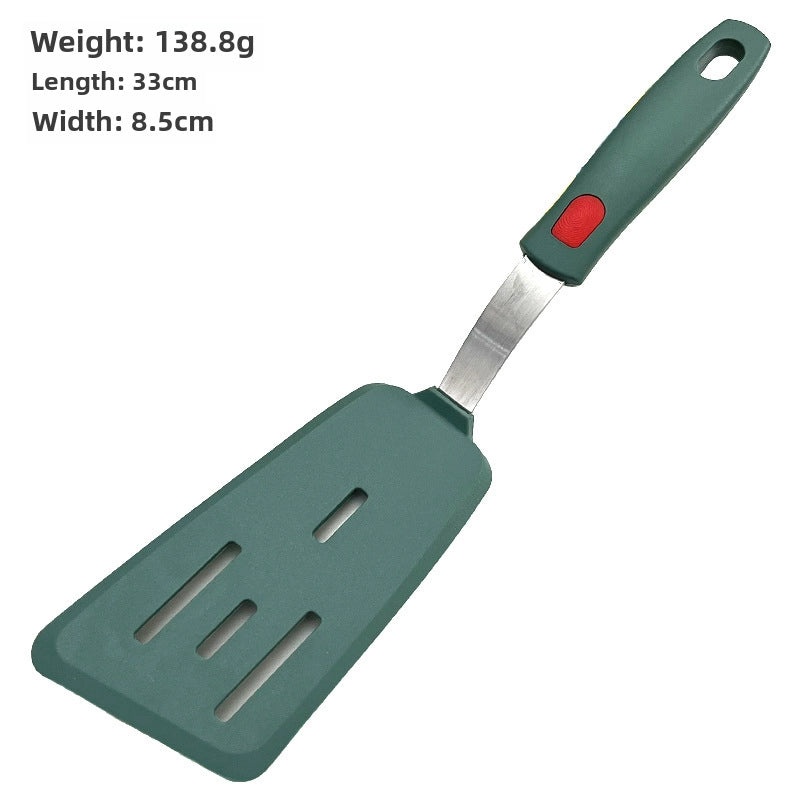 Dark Green Silicone Cooking Spatula with Stainless Steel Handle | Kitchen Utensils