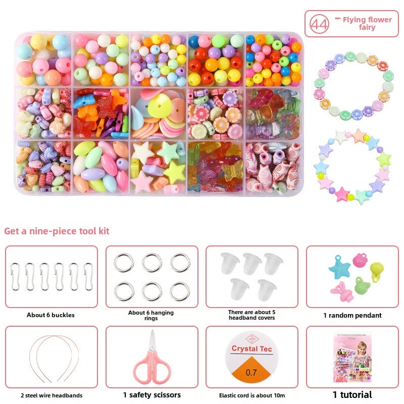 Children's DIY Beaded Educational Toy Kit Handmade Bracelet Necklace Material Package|Kids Crafts & Jewelry Making Kits