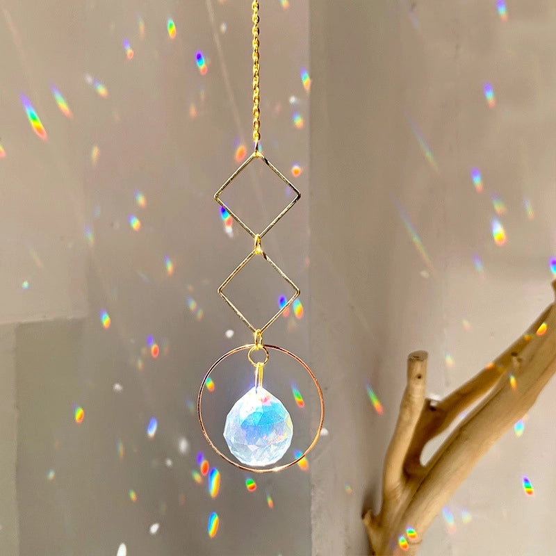 Geometric Moon Crystal Pendant Minimalist Wall Decor|Home Decor