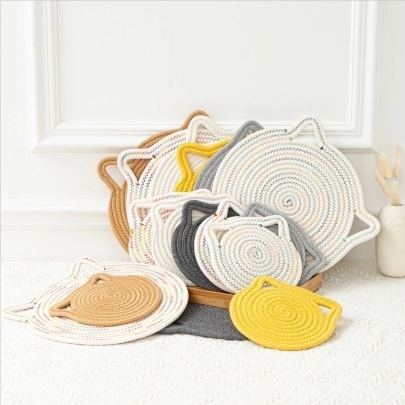 Adorable Cat Pattern Cotton Placemat for Dining Table | Home Decor & Kitchen Accessories