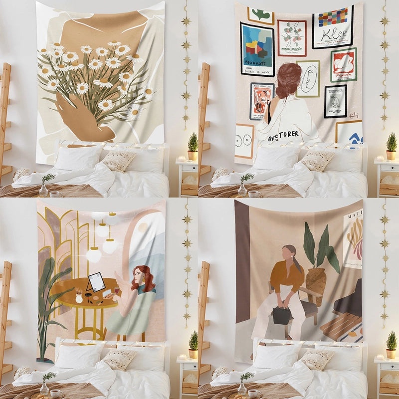 Minimalist Figure Wall Tapestry for Home and Printing Room Decor | Home Decor