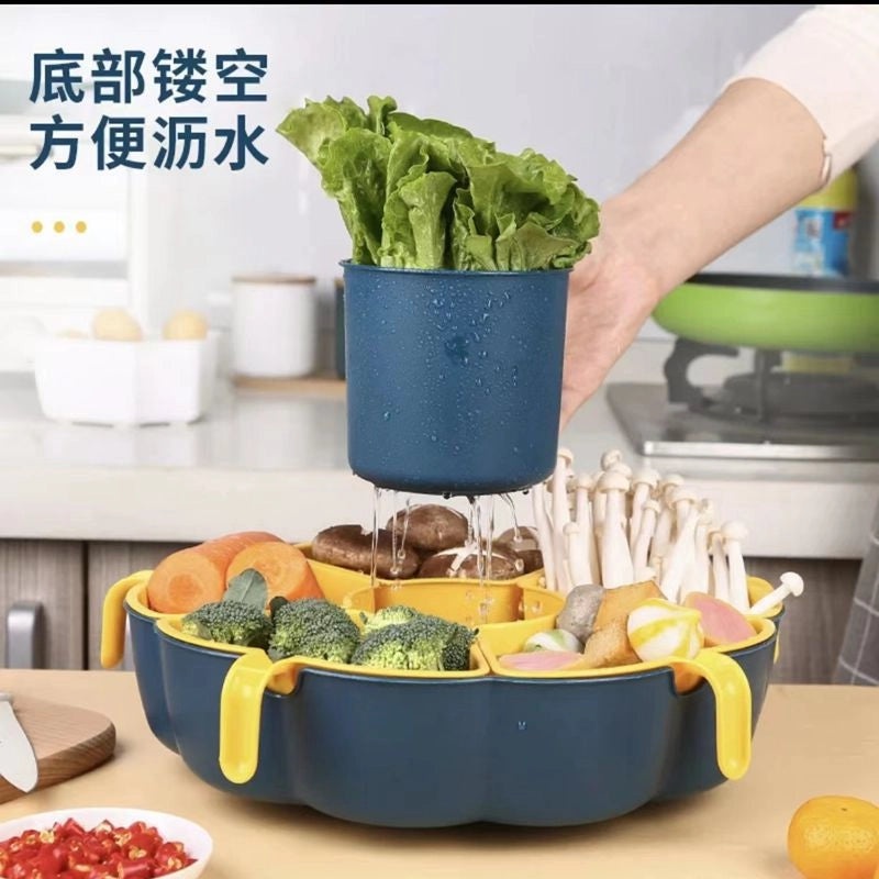 Junxin Multi-use Hot Pot Drying Basket Fruit Candy Nut Serving Tray Plastic Storage Plate|Kitchen Storage & Organization