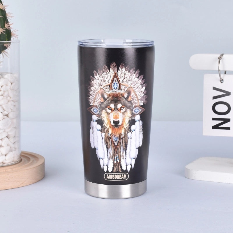 Stainless Steel 304 Thermos Cup with Animal Letter Design Casual Style 1 Piece | Drinkware & Accessories