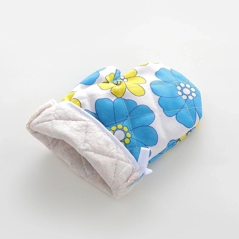 Heat Resistant Cotton Gloves with Modern Floral Design|Kitchen & Dining Accessories