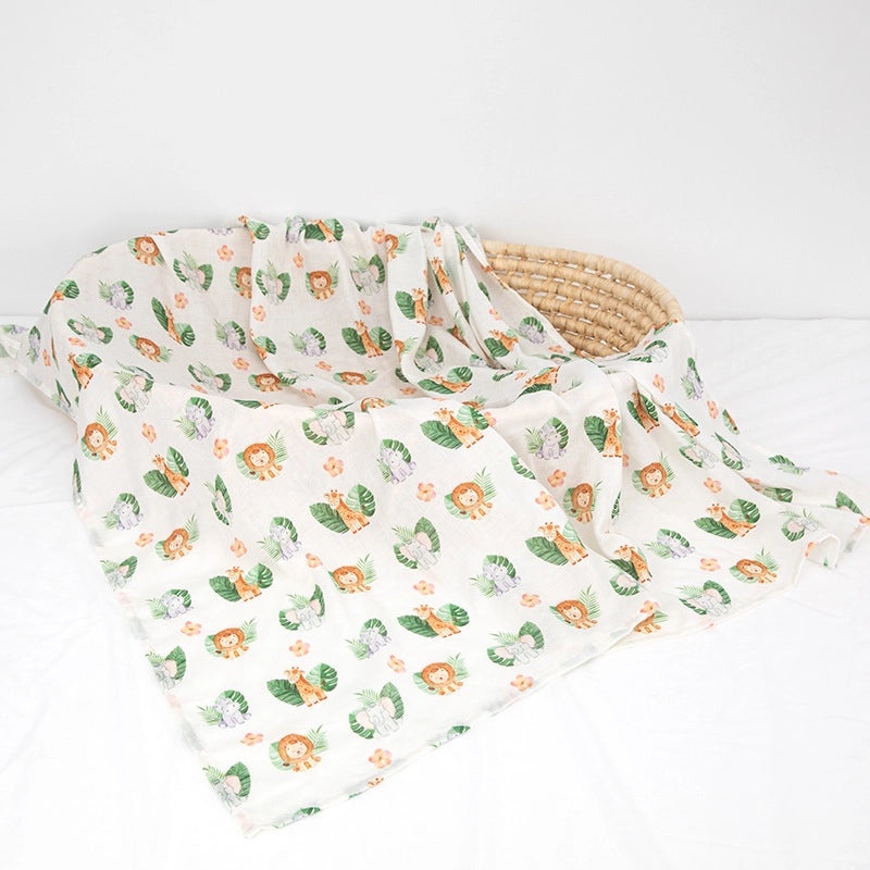 Antibacterial Bamboo Cotton Baby Swaddle Blanket and Bath Towel Set for Newborns Summer Soft Gauze Wrap|Baby Care & Accessories