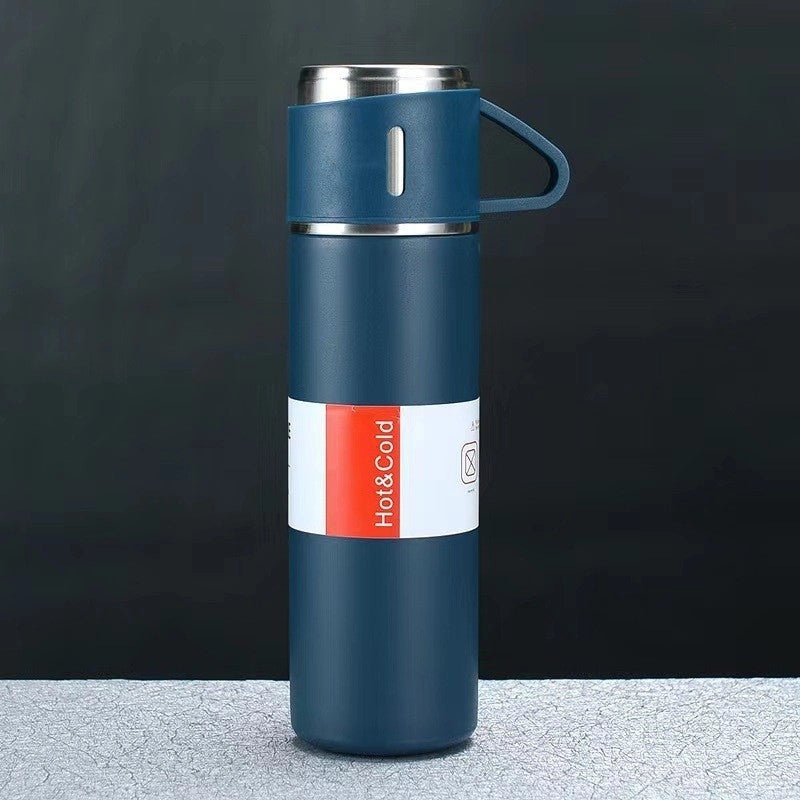 Stainless Steel Thermos Set with Three Lids 500ml for Men Business Tea Gifts with Logo Printing|Drinkware & Tumblers