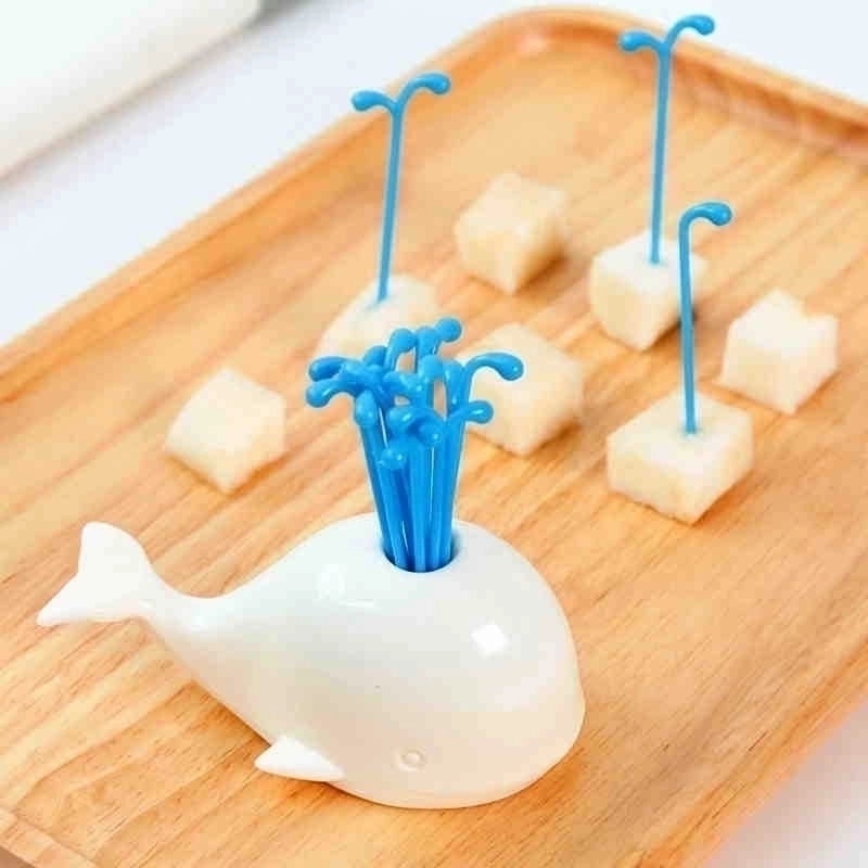 Adorable Whale Shaped Plastic Fruit Toothpick Single Piece|Kitchen & Dining Accessories