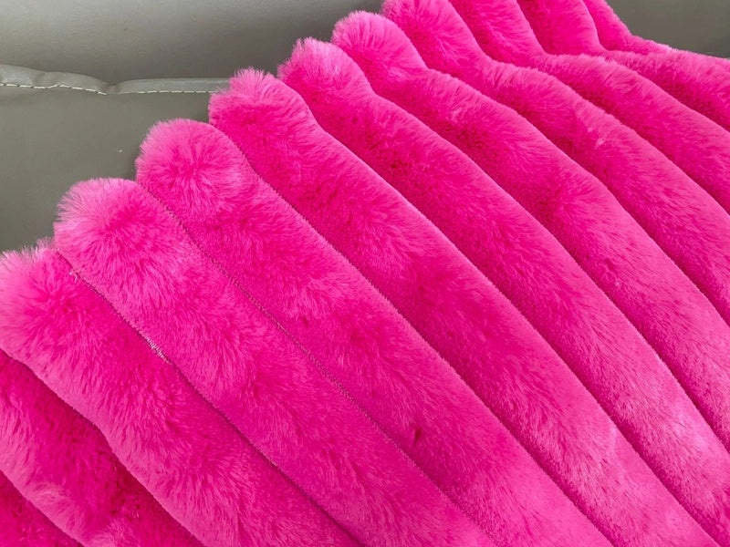 Plush Imitation Rabbit Fur Pillow Soft Solid Color Waist Cushion|Home Decor Pillows