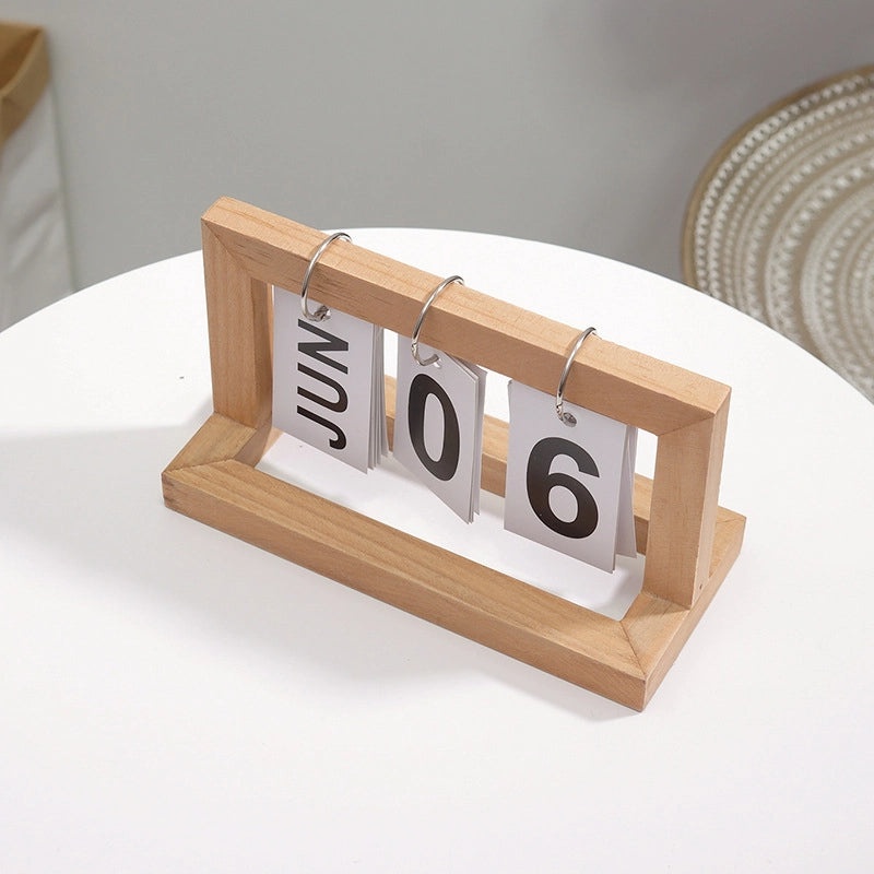 Minimalist Geometric Wooden Calendar Ornaments for Home Decor | Home Decor & Accessories