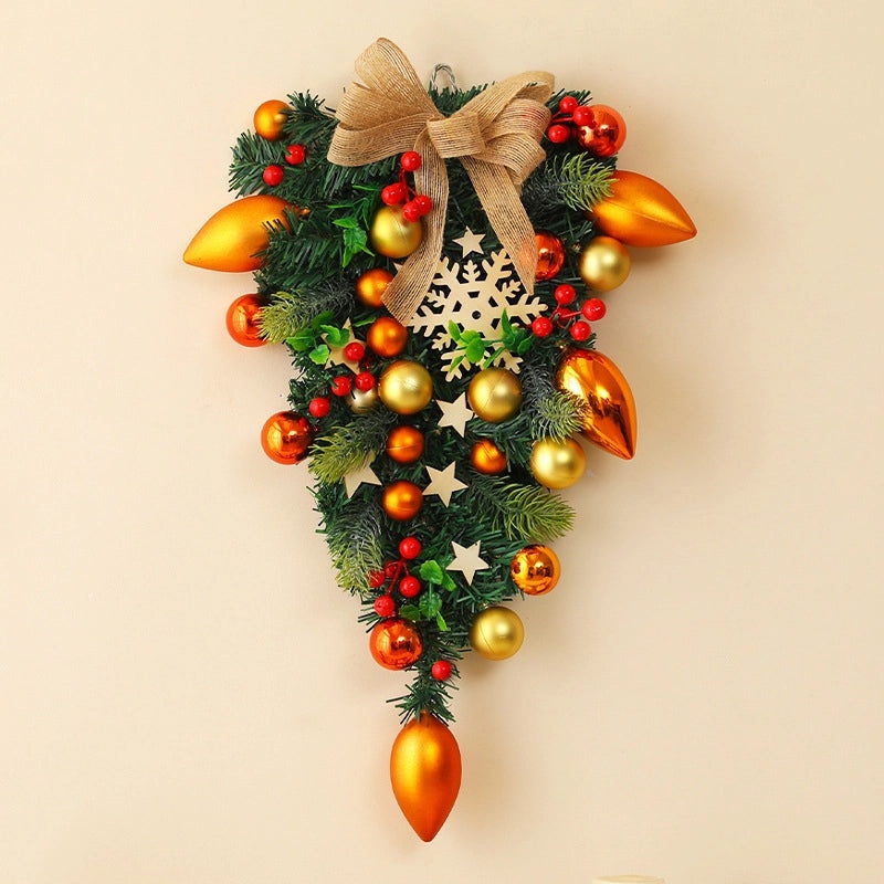 Christmas Rattan Garland Door Hanging Decoration for Hotel Mall Scene Layout Supplies|Christmas Decorations