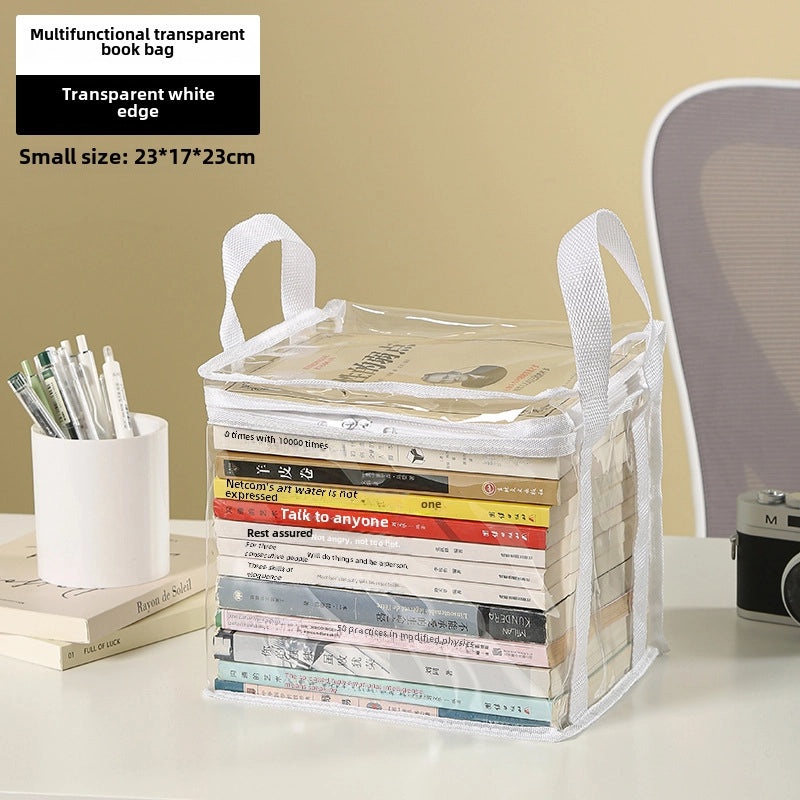 Transparent Foldable Book Storage Box for Student Dormitory Classroom | Home Storage & Organization