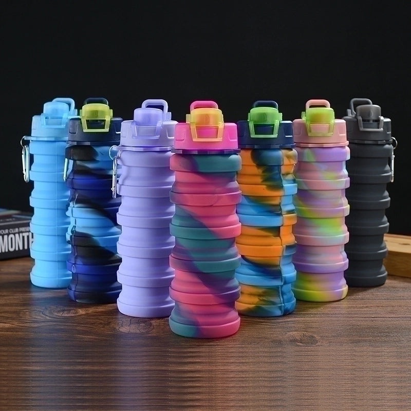 Colorful Tie Dye Silicone Water Bottles for Everyday Use|Casual Drinkware and Accessories