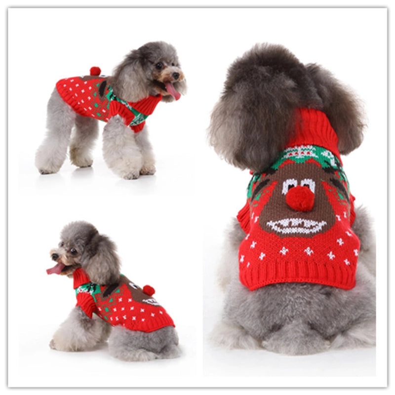 Cozy Polyester Christmas Reindeer Pet Outfit | Holiday Pet Apparel