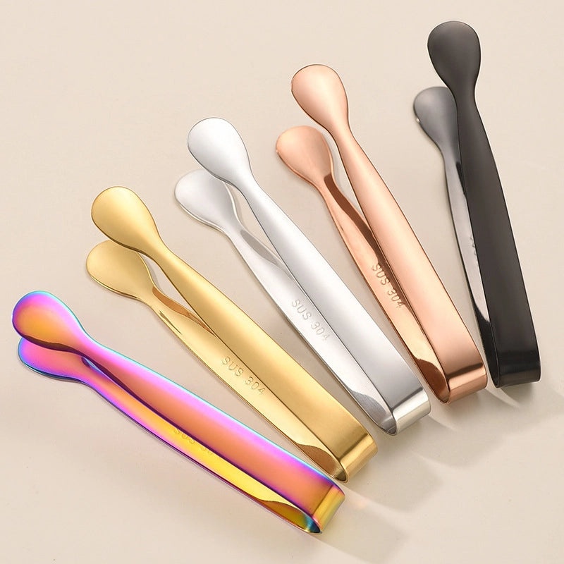 304 Stainless Steel Mini Ice Tongs Rose Pattern Wine Sugar Clip Durable Bar Accessories|Kitchen & Bar Tools