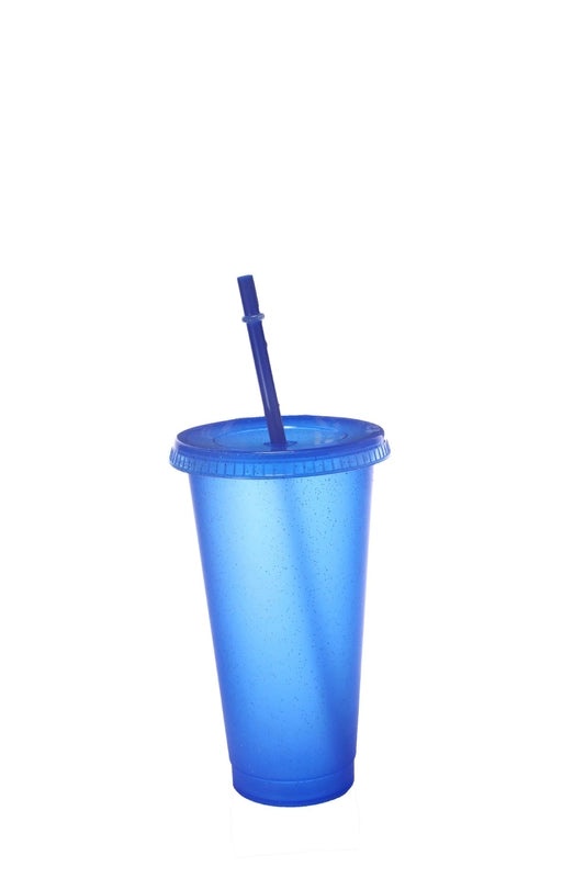 710ml Large Capacity Glitter Sipper Cup with Logo, Creative PP Plastic, 15 Color Options | Drinkware & Tumblers