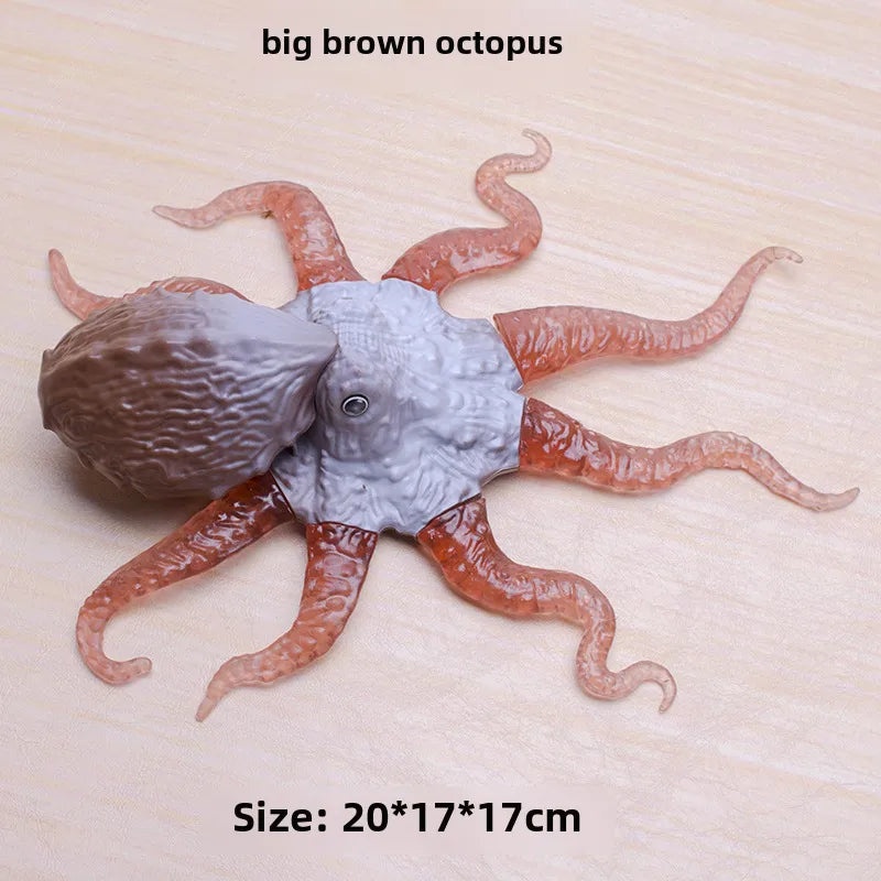 Marine Animal Soft Rubber Octopus Crab Models for Kids | Educational Toys & Outdoor Play