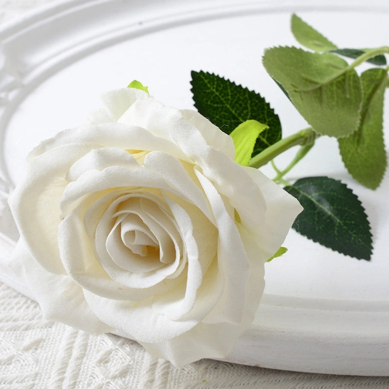 Artificial Rose Single Stem Flannel Flower for Home Wedding Valentine's Day Decoration|Home Decor & Wedding Accessories