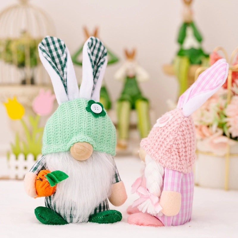 Easter Bunny Figurine Spring Decoration Cute Faceless Rabbit Standing Doll|Seasonal Home Decor