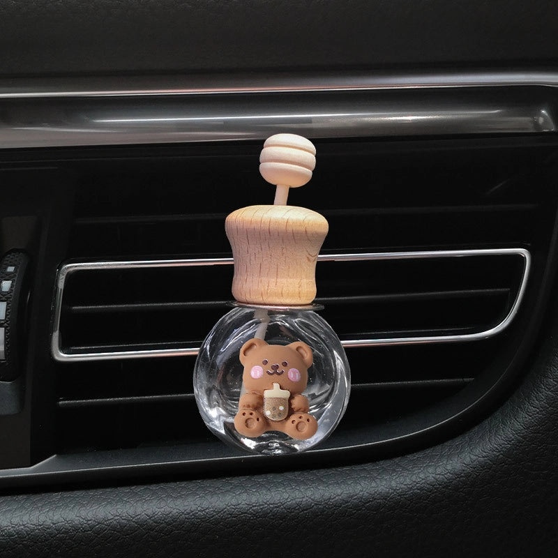 Cartoon Milk Tea Color Car Air Vent Perfume Bottle Cute Aromatherapy Ornament | Car Accessories