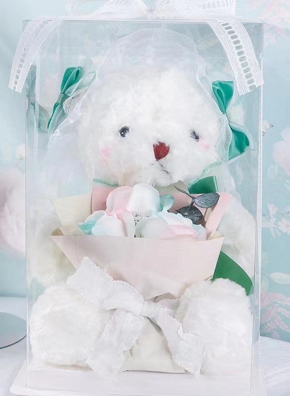 Soap Flower Bear Gift Box Romantic 520 Valentine's Day Birthday Present Adorable Teddy Bear Doll|Gifts & Accessories
