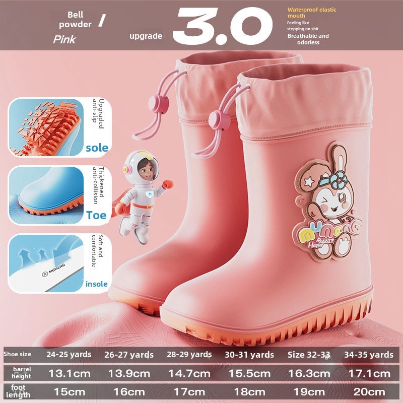Kids Transparent Cartoon Raincoat and Boots Set Waterproof Full Body Rain Gear for Kindergarten and Primary School Students|Children's Rainwear