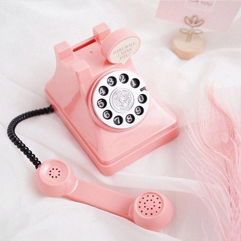 Retro Piggy Bank Telephone Toy Plastic Vintage Style|Toys & Games