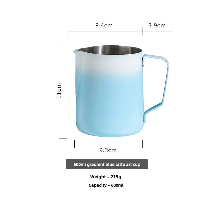 304 Stainless Steel Flower Shaped Coffee Cup with Pointed Spout Gradient Color Creative Milk Pot|Kitchen & Dining