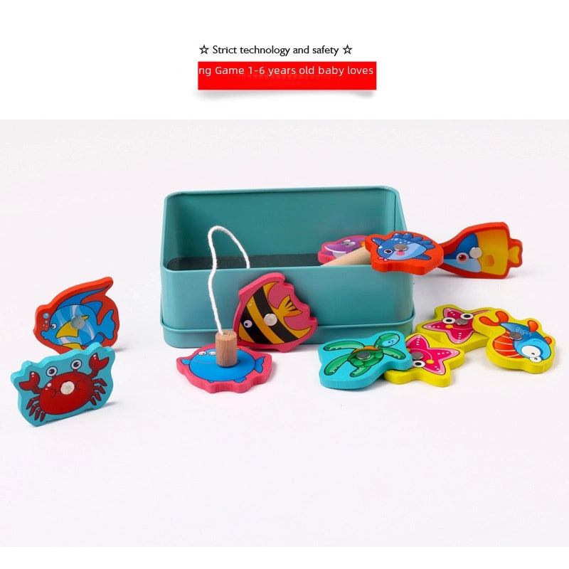 Magnetic Wooden Fishing Toy for Kids Educational Iron Box Game Boys Girls 1-3 Years Old Kindergarten|Educational Toys