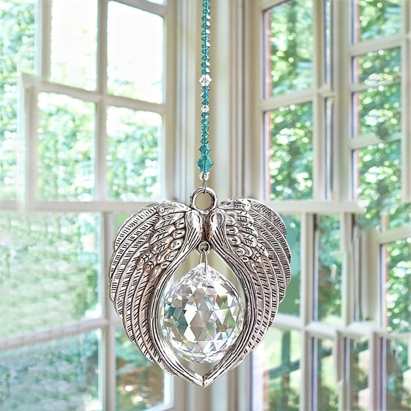 Elegant Wing-Shaped Crystal Pendant in Zinc Alloy | Jewelry Accessories