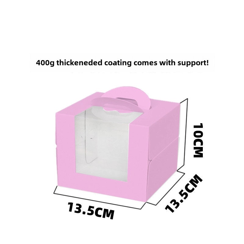 Transparent Window Birthday Cake Box 8 Inch Portable Dessert Packaging | Cake Boxes & Packaging