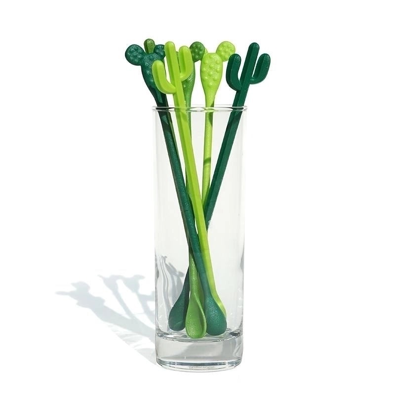 Cactus-Shaped Plastic Drink Stirrer Set for Home and Bar | Drinkware Accessories