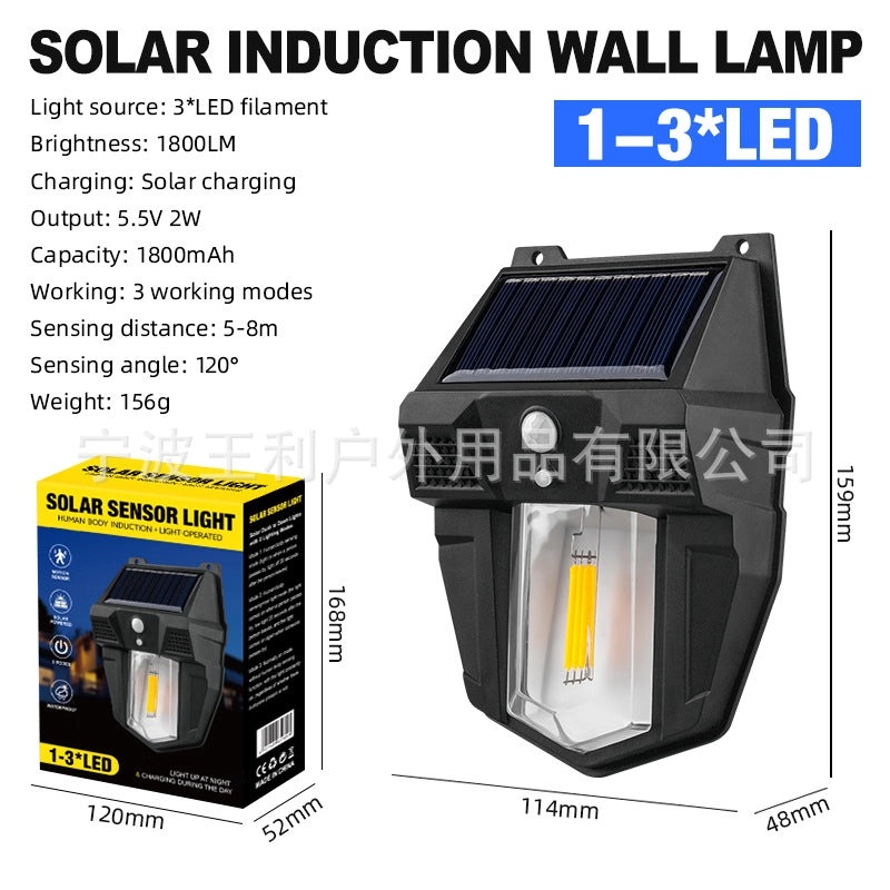 Solar Outdoor Wall Lamp with Tungsten Wire | Garden & Outdoor Lighting