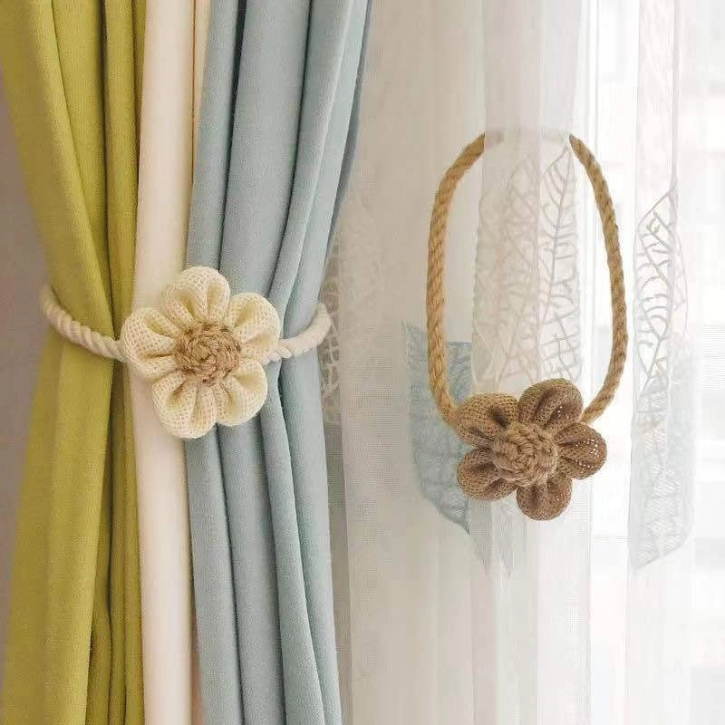 Modern Simple Hemp Rope Curtain Tiebacks with Magnetic Buckle | Home Decor Accessories
