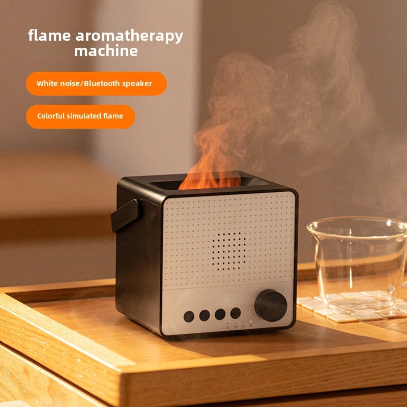 Flame Shape Aromatherapy Diffuser Colorful LED Lamp Silent Humidifier Portable Wireless Bluetooth Speaker | Home & Living