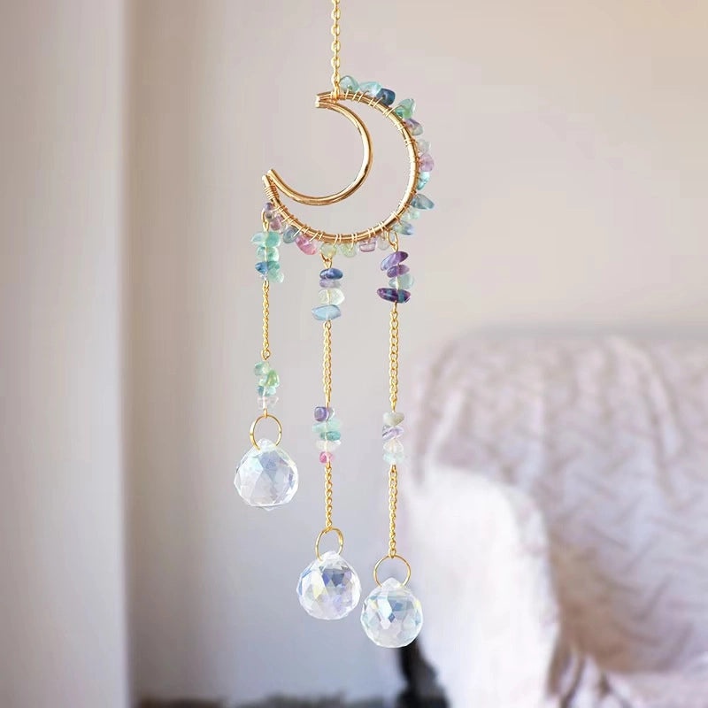 Elegant Moon Crystal Pendant Wall Art | Home Decor