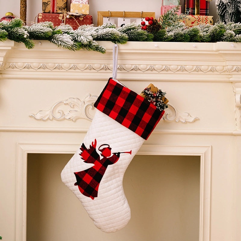 Christmas Cute Lattice Christmas Socks Polyester Hanging Ornaments for Holiday Party|Home Decor