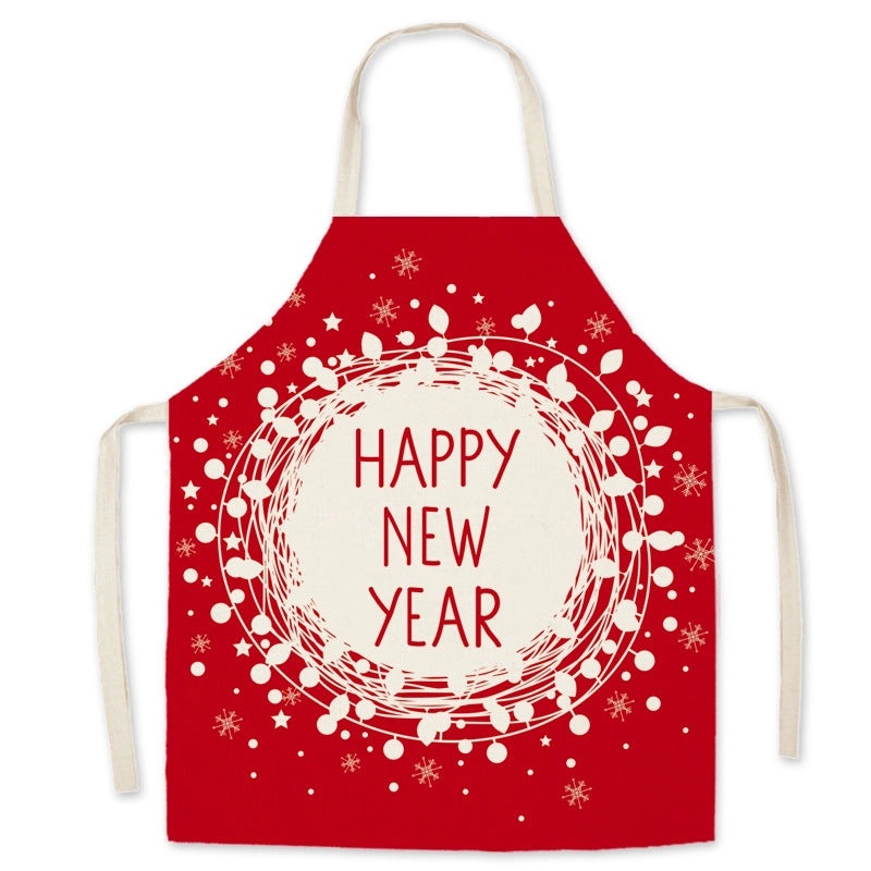 Minimalist Snowflake Christmas Cooking Apron Polyester Fabric 1 Piece | Kitchen Accessories & Cooking Aprons