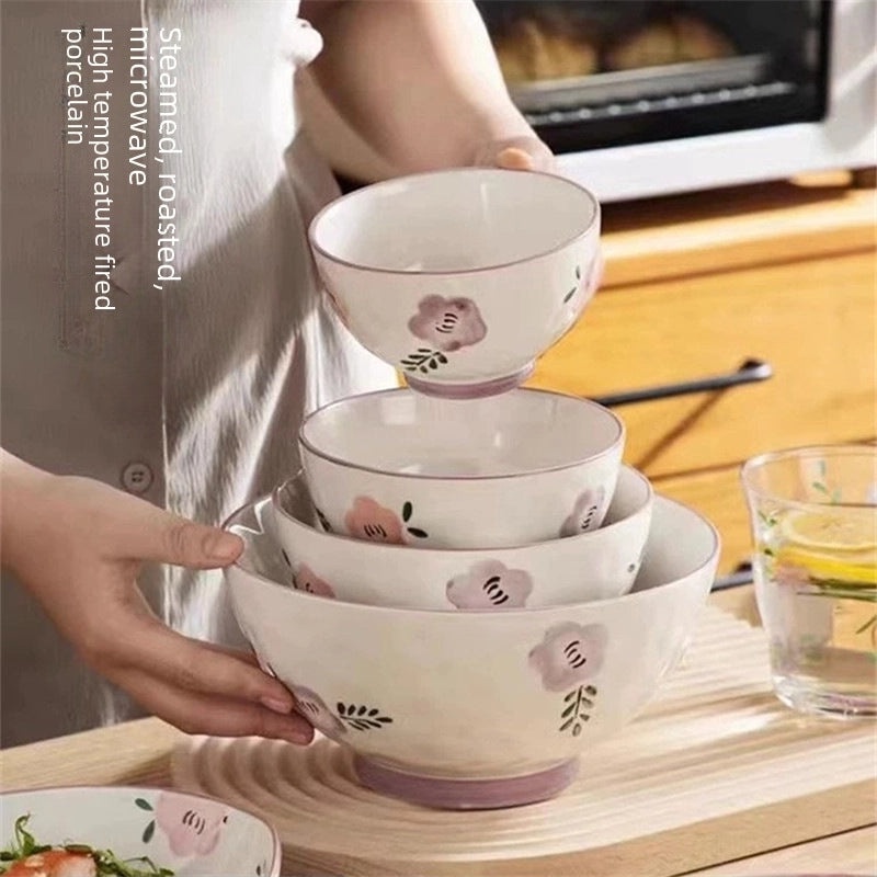 Purple Ceramic Bowl and Dish Set with Chopsticks | Kitchen & Dining