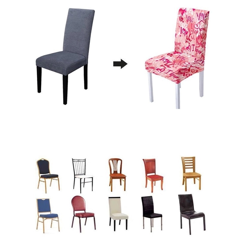 Romantic Valentine’s Day Heart-Shaped Polyester Chair Cover|Home Decor