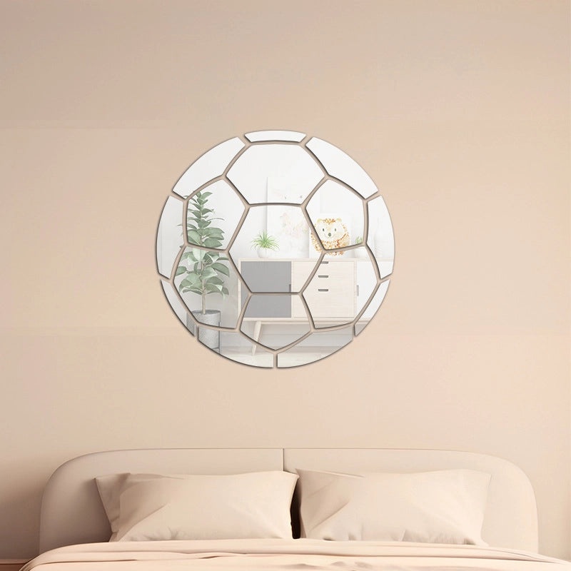 Acrylic Football Mirror Wall Stickers Self-adhesive Decorative Decals for Bedroom Living Room Sofa Background|Home Decor Wall Stickers